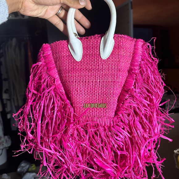 Jacques pink straw purse - Picture 1 of 4